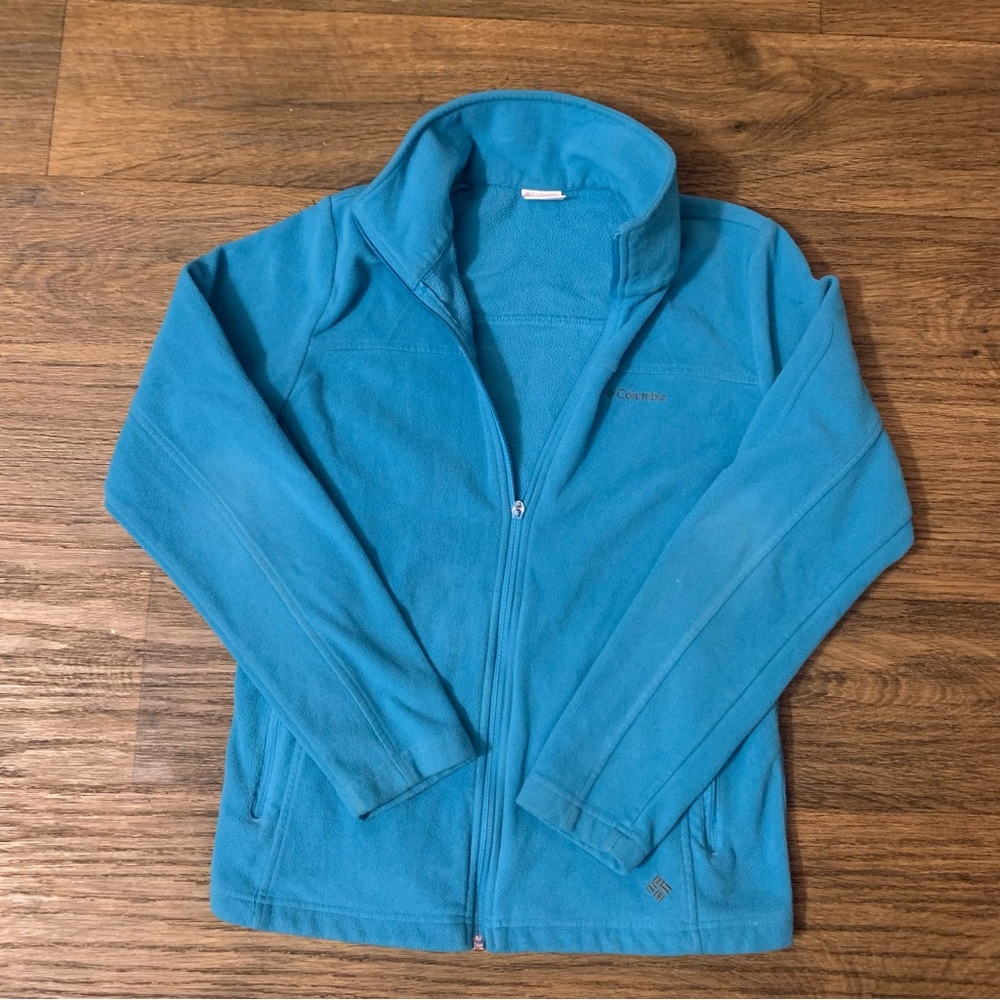 Columbia Women Blue Fleece Jacket Size Medium